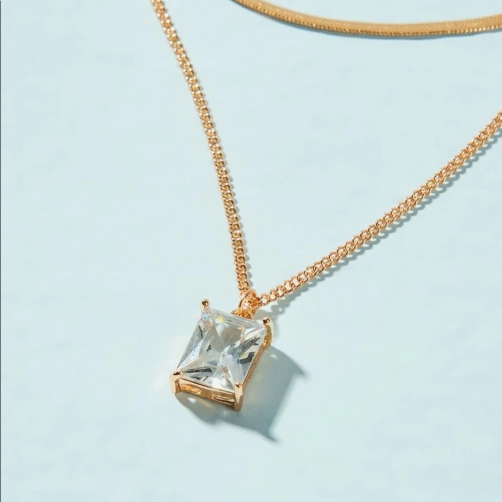 NWT | Rhinestone Layered Necklace - Picture 2 of 3